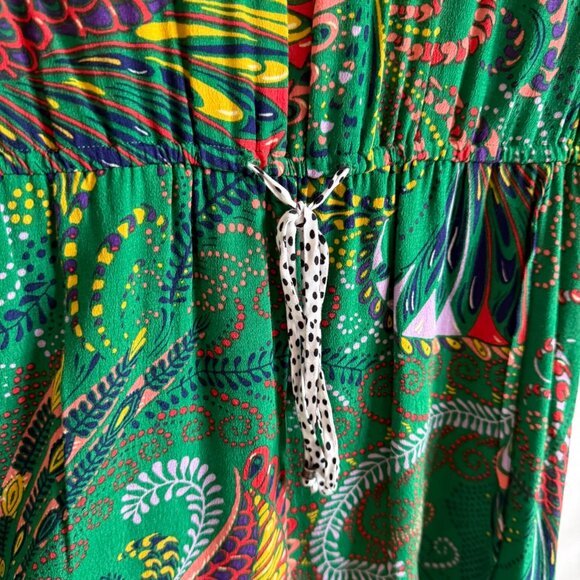 Anthropologie Maeve Green Paisley Mixed Print Janis Dress 2 - Picture 8 of 13